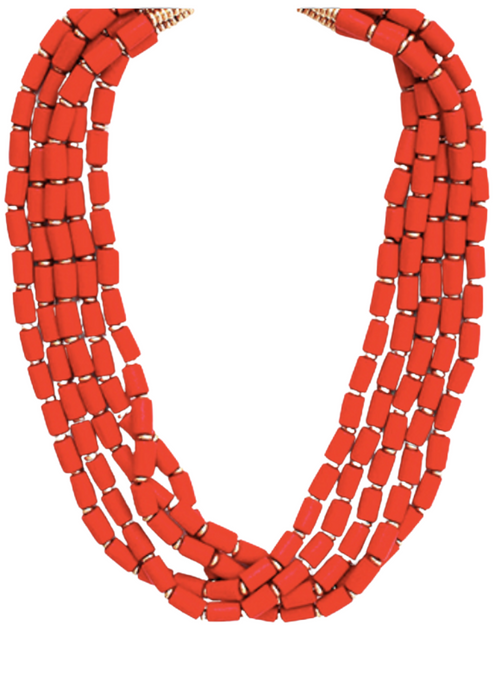 Strand Necklace- Red-Hand In Pocket