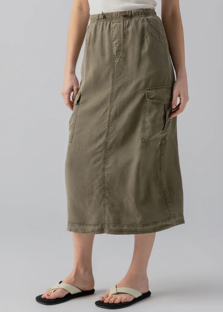 Sanctuary Parachute Skirt - Burnt Olive-Hand In Pocket