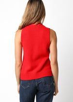 Meredith Sweater Vest- Red-Hand In Pocket