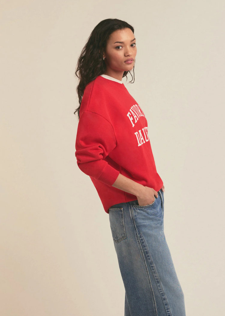 Favorite Daughter Collegiate Sweatshirt- Haute Rouge