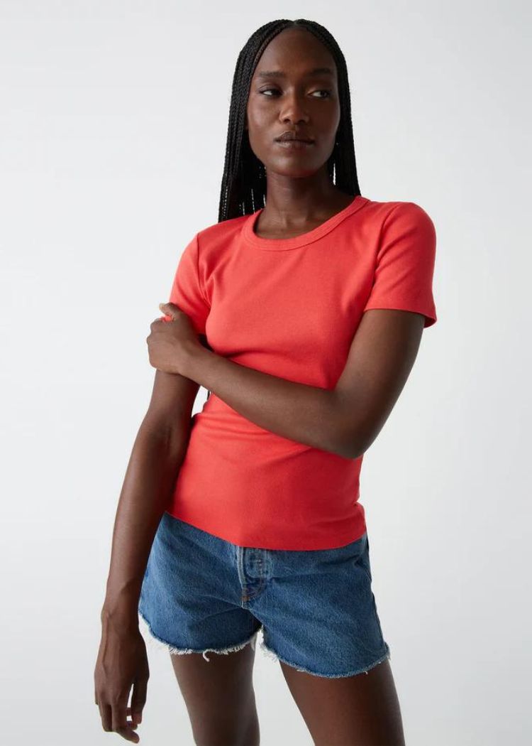 Michael Stars Rico Rib Tee-Spritz ***FINAL SALE***-Hand In Pocket