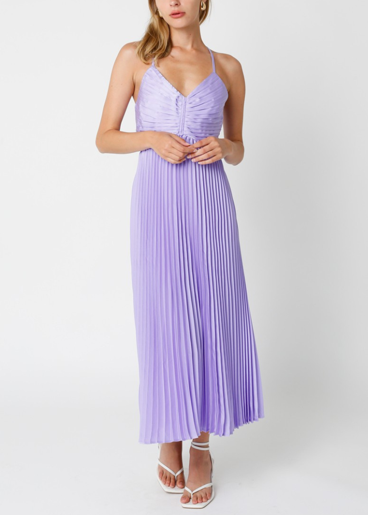 Callie Pleated Dress-Hand In Pocket