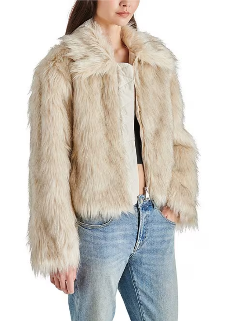 Steve Madden Juniper Coat - Cream-Hand In Pocket