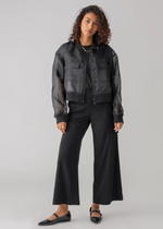 Sanctuary Skyline Organza Bomber- Black-Hand In Pocket