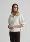 Varley Milano Half Sweater- Ivory-Hand In Pocket