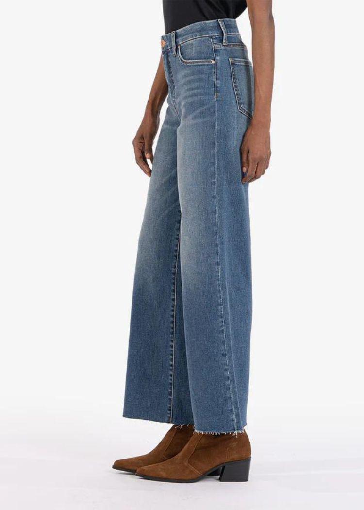 Meg High Rise Fab Ab Raw Hem Denim-Hand In Pocket