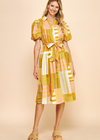 Sofia Dress - Yellow Multi-Hand In Pocket