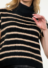 THML Carine Turtleneck Stripe Vest- BK-Hand In Pocket