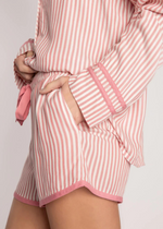 Stripe Hype PJ Set - Rust-Hand In Pocket