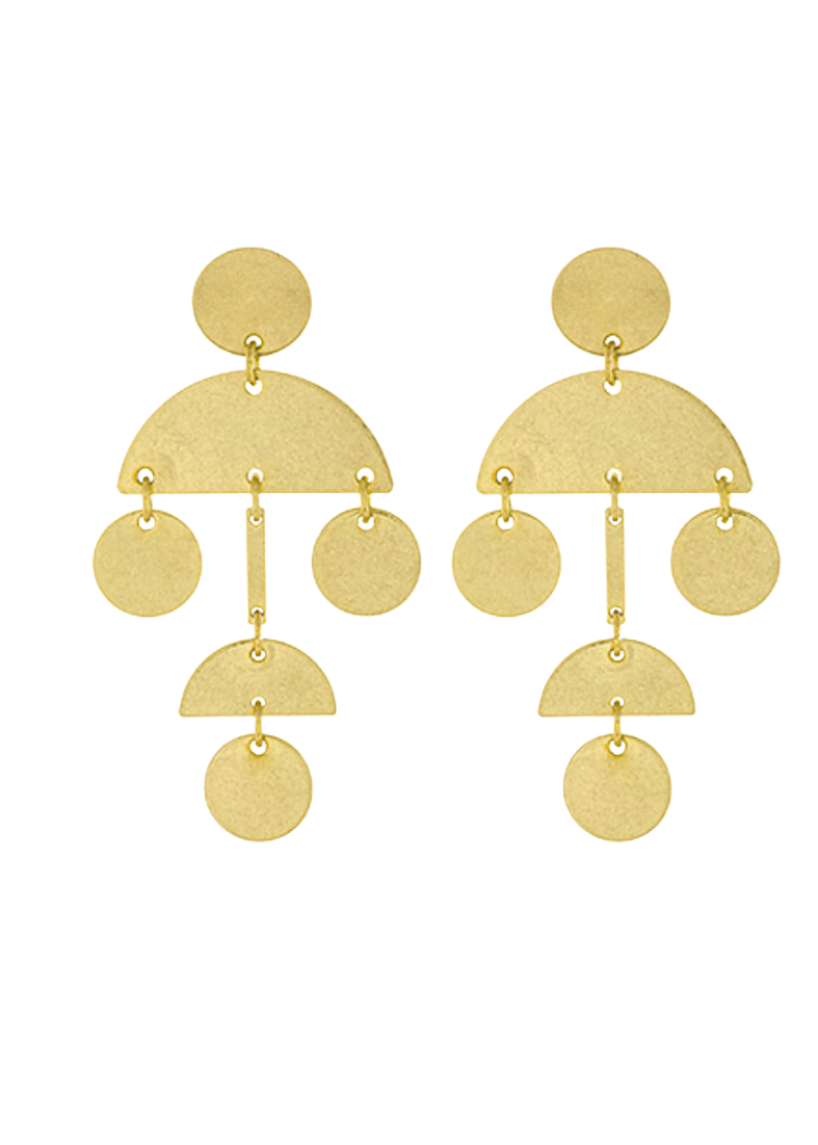 Ora Chandelier Earrings-Gold-Hand In Pocket