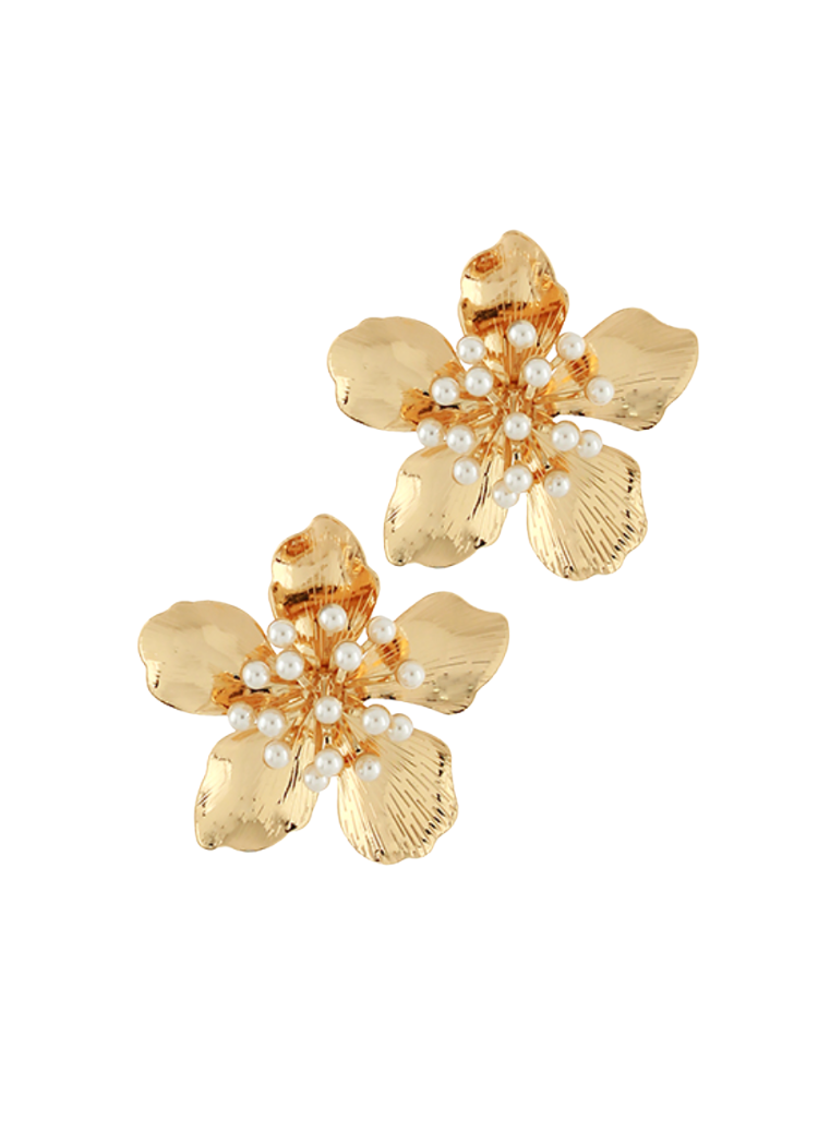 Acacia Pearl Flower Earrings-Hand In Pocket