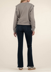 KUT Felicity Pleated Sweatshirt- Mushroom-Hand In Pocket