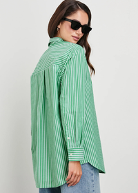 Rails Elsa Top- Kelly White Stripe-Hand In Pocket