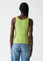 Michael Stars Cassie Thin Banded Tank- Lettuce-Hand In Pocket