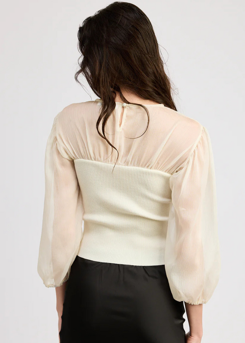 Jacquie The Label Hayden Blouse- Cream-Hand In Pocket