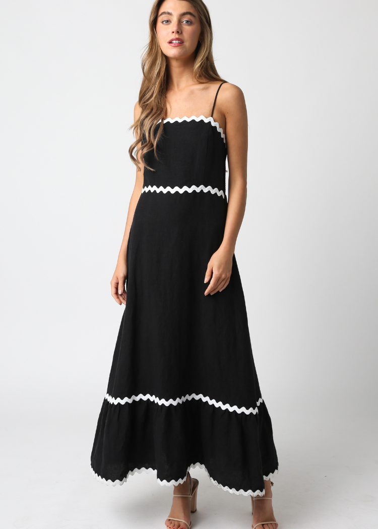 Meadow Midi Dress- Black-Hand In Pocket