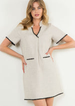 THML Jocelyn Dress- Cream-Hand In Pocket