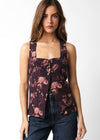 Pamela Top- Brown Floral ***FINAL SALE***-Hand In Pocket