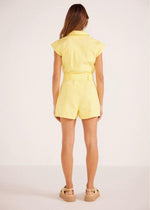 MINKPINK Ayla Scalloped Playsuit- Pineapple-Hand In Pocket