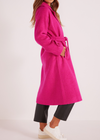 Mink Pink Safira Coat - Berry-Hand In Pocket