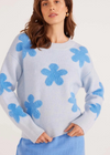 MINKPINK Daisy Fluffy Sweater- Light Blue ***FINAL SALE***-Hand In Pocket