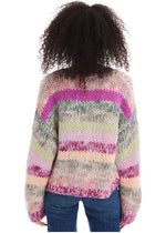 Allison Cropped Jodi Cardigan- Multi Pastel-Hand In Pocket