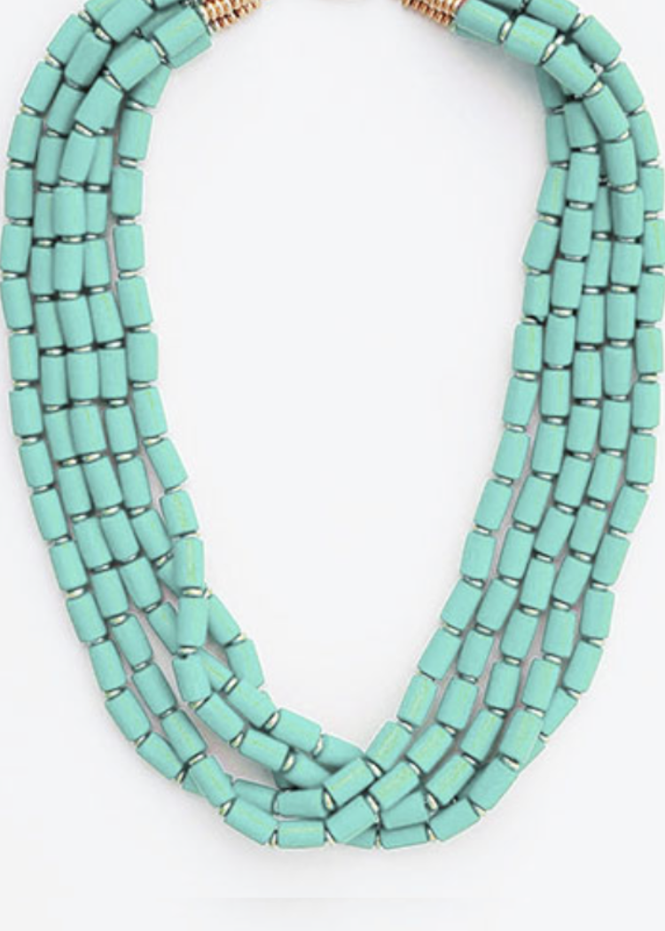 Strand Necklace- Turq-Hand In Pocket