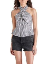 Steve Madden Kosta Top- Navy Stripe-Hand In Pocket