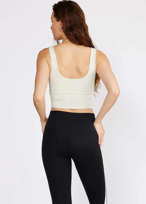 Cream Yoga Ali Bra Tank- Cream-Hand In Pocket