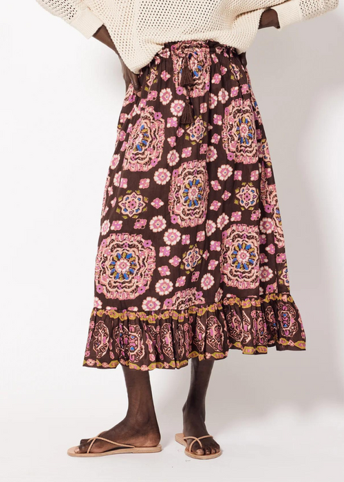 Cleobella Casey Midi Skirt - Avalon Print-Hand In Pocket