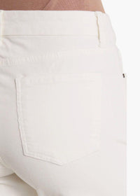 Meg High Rise Fab Ab Raw Hem Denim-Optic White-Hand In Pocket