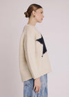 Berenice Ambre Round Neck Star Sweater-Hand In Pocket