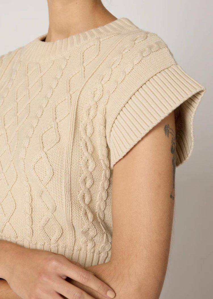 Cleobella GiGi Sweater Vest- Cream-Hand In Pocket