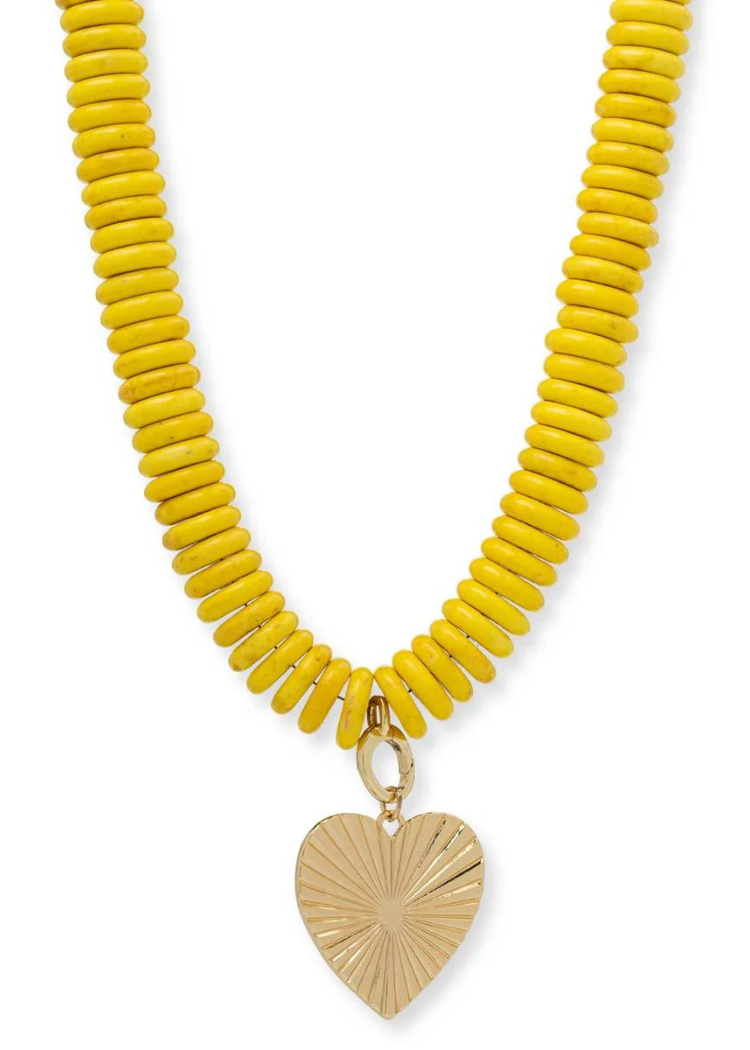 Bracha Grand Love Necklace- Yellow-Hand In Pocket