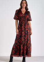 Elan Elaine Floral Dress- Red-Hand In Pocket