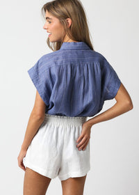 Casey Linen Top-Hand In Pocket