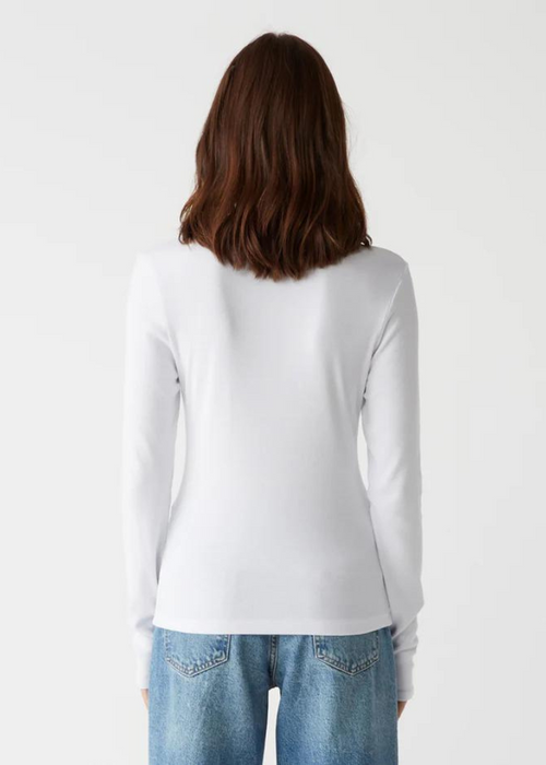 Zola Long Sleeve Crew Tee - White-Hand In Pocket