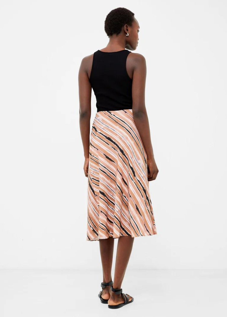 French Connection Gaia Flavia Textured Skirt - Mocha Mousse ***FINAL SALE***-Hand In Pocket