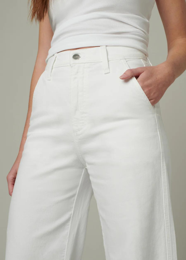 Joe's Jeans The Trixie Trouser w/ Wide Cuff- Optic White ***FINAL SALE***-Hand In Pocket