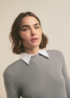 Favorite Daughter The Katie Sweater- Ultimate Gray/ White ***FINAL SALE***-Hand In Pocket