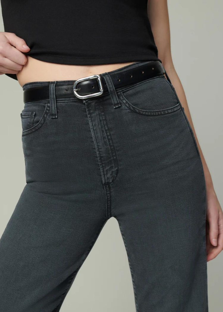 Joe's Jeans Mia Wide Leg Ankle - Black Cat-Hand In Pocket