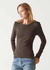 Zola Long Sleeve Crew Tee - Java-Hand In Pocket