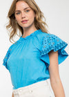 THML Darcy Embroidered Flutter Sleeve Top ***FINAL SALE***-Hand In Pocket