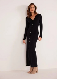 MINKPINK Isabel Knit Midi Dress- Black ***FINAL SALE***-Hand In Pocket