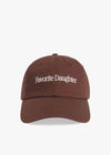 Favorite Daughter Classic Logo Baseball Hat- Brown/ White-Hand In Pocket