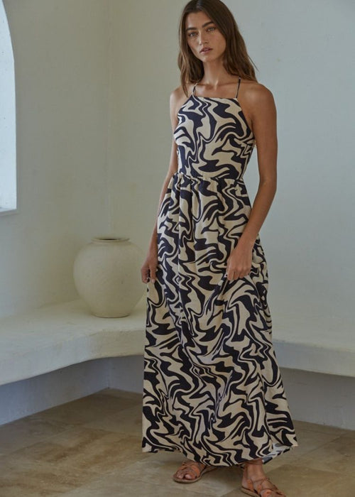 Riverina Maxi Mod Print Dress-Hand In Pocket