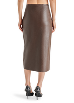 Steve Madden Hayes Midi Skirt - Espresso-Hand In Pocket