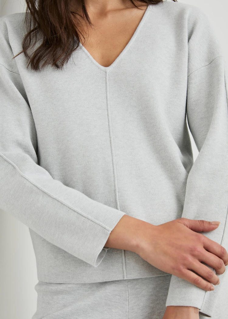 Rails Hollyn Sweatshirt- Heather Grey-Hand In Pocket