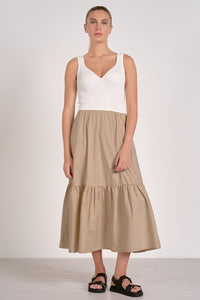 Elan Carolina Dress - Sand/ White