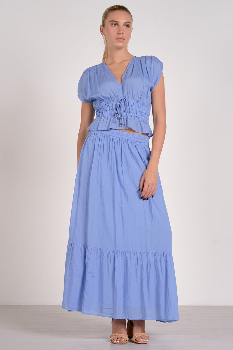 Elan Sammie Maxi Skirt - Blue-Hand In Pocket